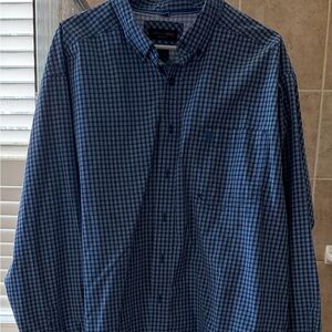 Ariat Men's Blue and Navy Micro-Plaid Button-Down Shirt
